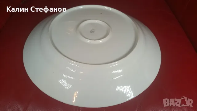 Голяма салатна порцеланова чиния с ловни мотиви, снимка 4 - Колекции - 55664188