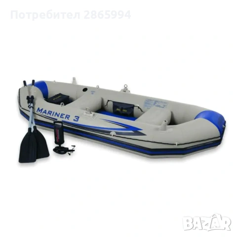 Продавам надуваема лодка с твърдо дъно Интекс Маринер 3 и транец