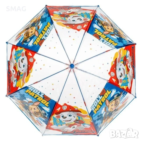 Детски прозрачен син чадър "Paw Patrol" 64см_1228039