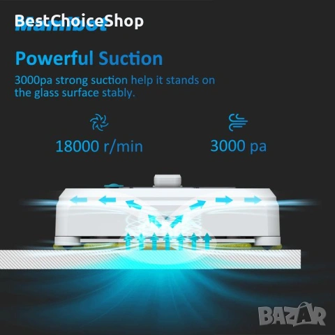 Робот за почистване на прозорци Mamibot W120-P, разпознаване на ръбове и сензор против падане, снимка 10 - Прахосмукачки - 54952486