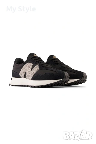 Чисто нови, New Balance 327, Велурени маратонки с кожа, Черни, 5.5, 36 р-р, снимка 3 - Маратонки - 55205834