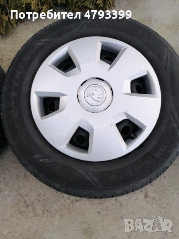 Джанти 5х112х15 с гуми 195х65х15 за Шкода Октавия 3  , снимка 4 - Гуми и джанти - 54170876