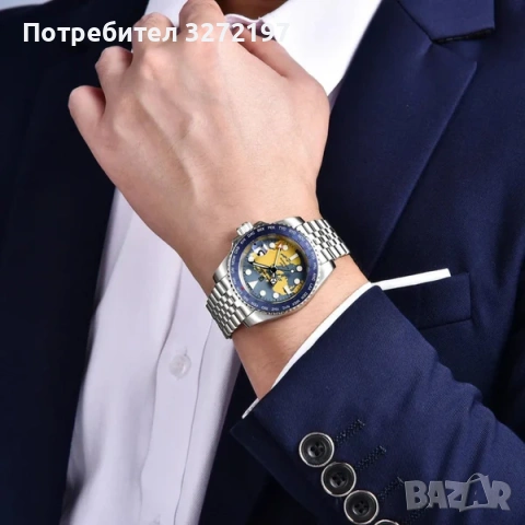 PAGANI DESIGN автоматичен часовник с Японски механизъм SEIKO NH34 GMT,стъкло сапфир,водоустойчив, снимка 3 - Мъжки - 45695170