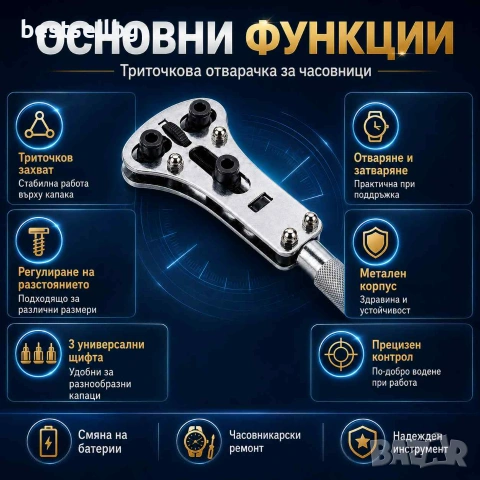 Професионален часовникарски инструмент отварачка за часовници аксесоар, снимка 5 - Други инструменти - 40733736
