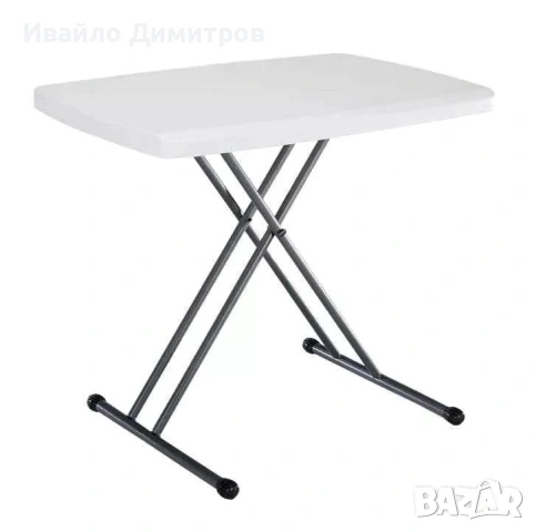 Кетъринг HDPE маса с регулируема височина, сгъваеми крака - бяла, снимка 2 - Маси - 54424824