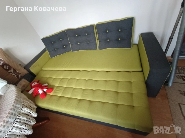 Разтегателен диван тройка, снимка 3 - Дивани и мека мебел - 54174473