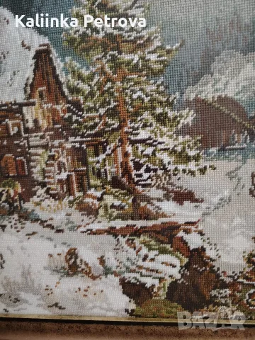 Зимен пейзаж, гоблен,, Ковачницата" , снимка 6 - Гоблени - 55630430
