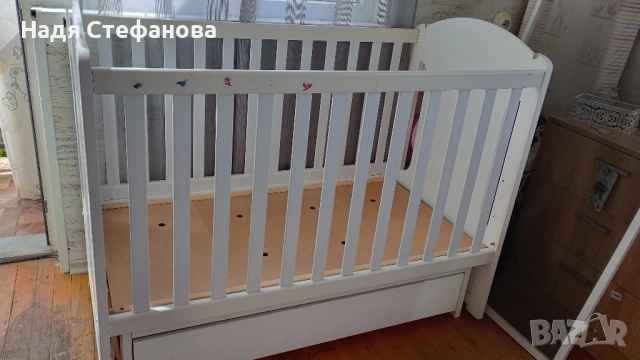 Детско дървено легълце с вградена люлка и матрачето ARBOR BABY, снимка 18 - Кошарки - 54606530