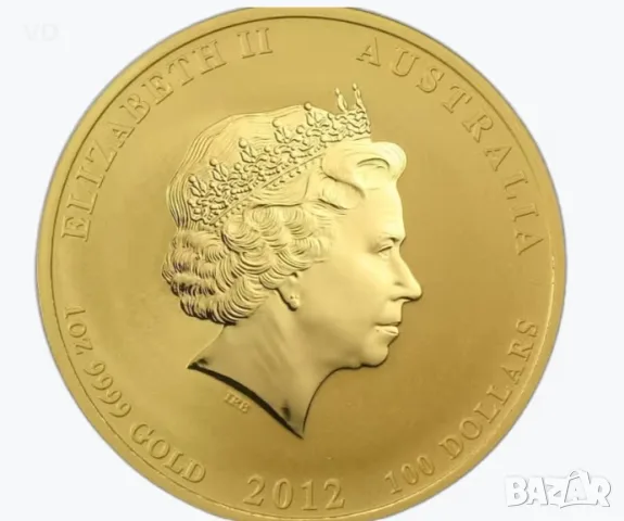 златен лунар lunar 1 oz оз 2012 дракон dragon, снимка 2 - Нумизматика и бонистика - 55329582