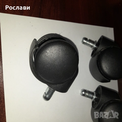 208. Колела от компютърен стол /стол за бюро/ - 5 броя, употребявани., снимка 2 - Столове - 54721446