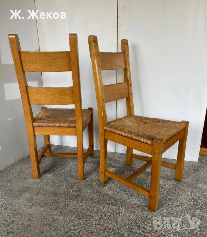 Четири масивни дървени стола, снимка 4 - Столове - 54506745