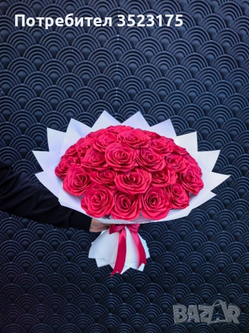 Букети от сатенени рози , снимка 2 - Други - 54346385