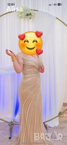 Официална златиста рокля, снимка 4 - Рокли - 55204675