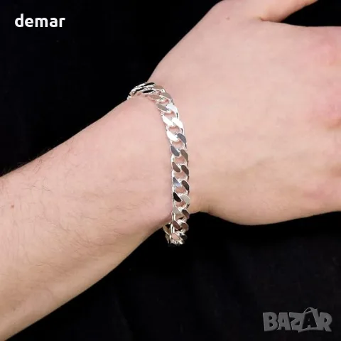 Сребърна гривна Amazon Essentials Curb 20 см, снимка 2 - Гривни - 55593024