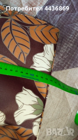 Голяма дамска чанта от еко кожа с красив флорален принт, снимка 5 - Чанти - 54229279