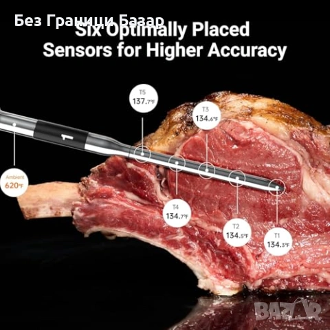 Нов Смарт BBQ Термометър 4 Безжични Сонди WiFi Bluetooth за Грил Пушилня Фурна месо, снимка 3 - Други - 54571940