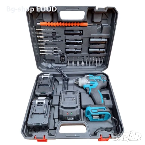 Акумулаторен гайковерт KraftRoyal 36V с 2 батерии, комплект с 25 аксесоара в куфар, снимка 2 - Други инструменти - 54090274