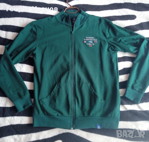 НОВ БЕЗ ЕТИКЕТ L/XL MARINA MERCANTILE MEDITERRANEA Made In Italy италиански суичър жилетка горница, снимка 2 - Суичъри - 54214142