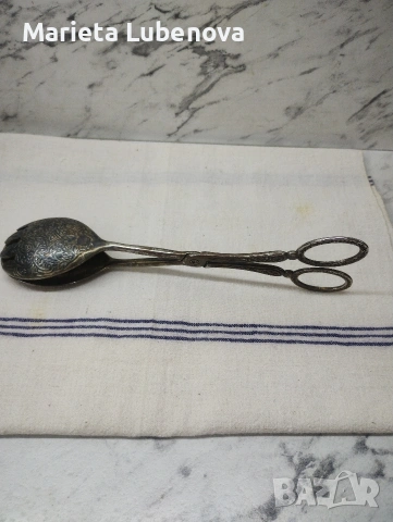 Много стилна посребрена щипка за сервиране, снимка 7 - Прибори за хранене, готвене и сервиране - 54284369