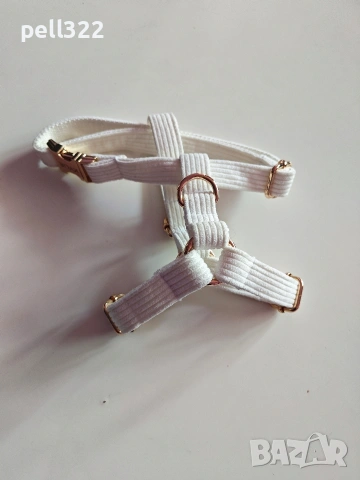 Нагръдник за куче бяло и златно, размер S, снимка 2 - За кучета - 54126129