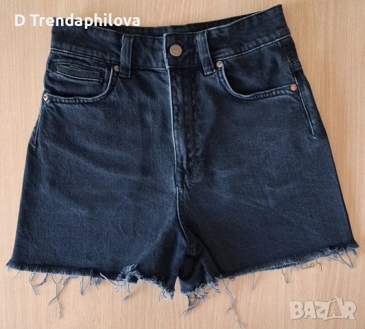 Черни дънкови шорти ZARA с висока талия