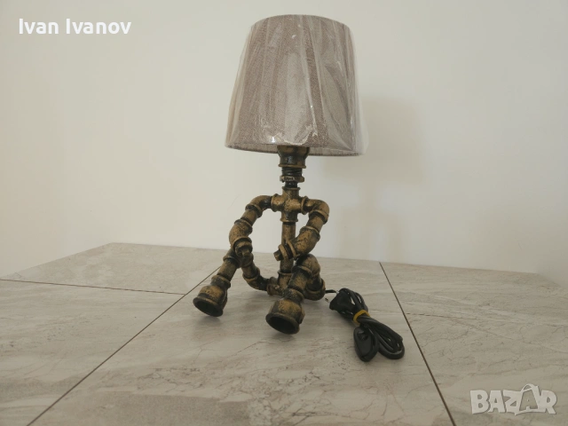Ръчно изработена настолна лампа във винтидж стил, снимка 3 - Декорация за дома - 54931482