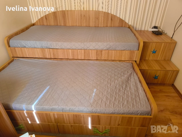 Детски легла тип" сандвич" и шкаф, снимка 3 - Спални и легла - 54373912