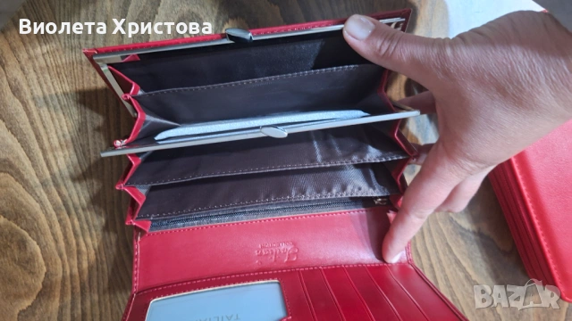 Дамско червено ново портмоне, снимка 3 - Портфейли, портмонета - 54383551