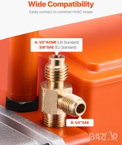 Vevor Вакуумна помпа ZKBLJDJ14HP3PN8VEV2, снимка 4 - Други инструменти - 54929346