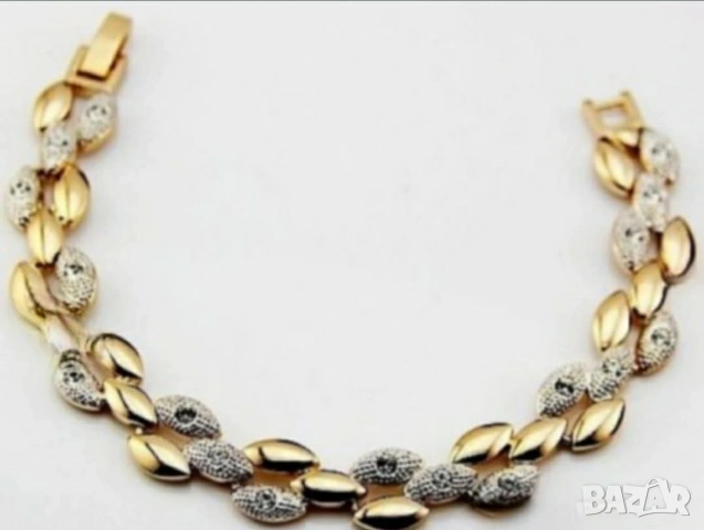 Разкошна гривна 9к попълнено злато с цирконии 12.78, снимка 2 - Гривни - 54120216