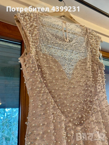 Луксозна дизайнерска бална рокля с перли и кристали - S/M, снимка 17 - Рокли - 54203219
