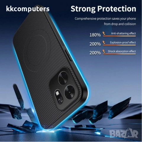 WANLONFENG TQ1 Магнитен Калъф за Honor X6d 5G - PC+TPU, Карбон текстура, 2 стъкла, снимка 6 - Калъфи, кейсове - 54518033