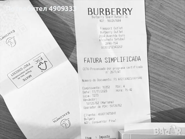 Кожено портмоне тип card holder, Burberry, тъмно кафяво, снимка 7 - Портфейли, портмонета - 55556028