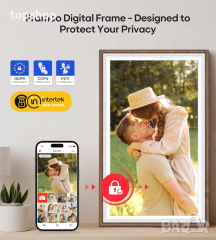 Чисто нова ГИГАНТСКА 15.6" Дигитална Фоторамка BIGASUO – 64GB, Full HD, WiFi (Frameo)  , снимка 8 - Електронни четци - 54477569