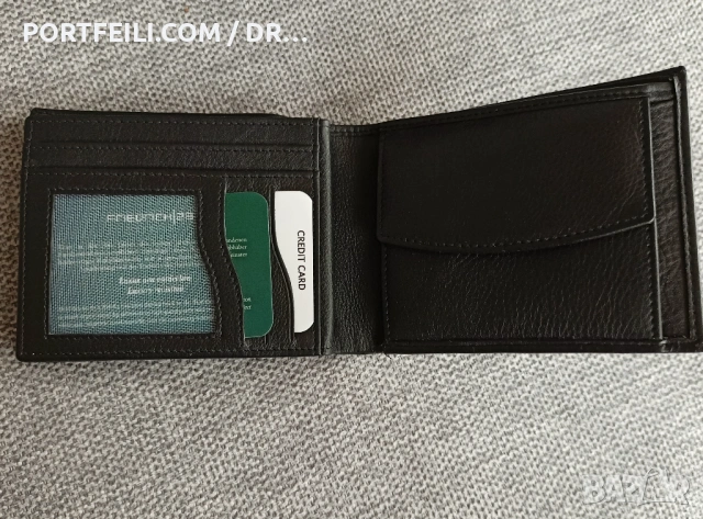 Eстествена козя кожа (напа) , RFID защита за кредитни карти, тайно отделение, снимка 9 - Портфейли, портмонета - 54318697