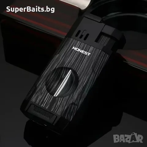 Ветроустойчива запалка с двоен пламък и V-Cutter HONEST BCZ834-1, снимка 14 - Запалки - 55682822