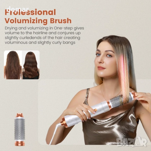 5 в 1 стилизатор за коса с въздух, маша, сешоар, четка сешоар за сушене и стилизиране, снимка 5 - Маши за коса - 54226027