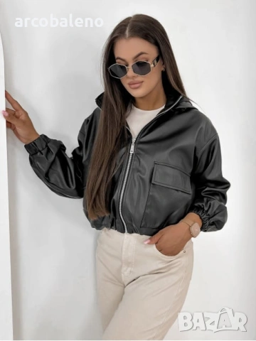 Дамско преходно яке от еко кожа VIANNE, 2цвята , снимка 15 - Якета - 54228058