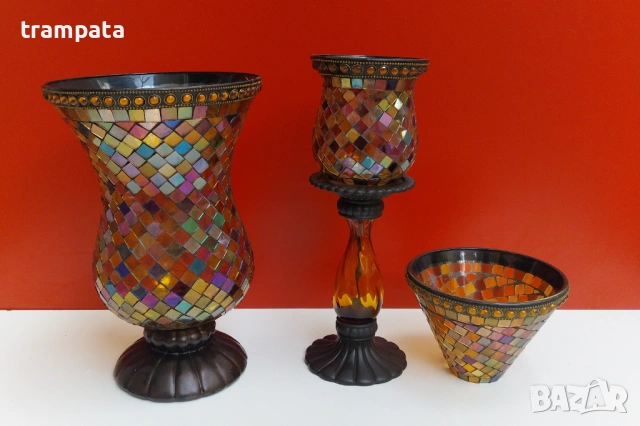 НАЙ ДОБРАТА ОФЕРТА Свещници от стъклена мозайка на PartyLite 