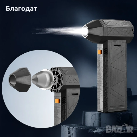 Мощен мини вентилатор/духалка с USB зареждане, батерия 8000 mAh, висока скорост на въздушния поток, снимка 2 - Вентилатори - 55152252