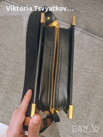 Луксозна черна чанта от естествена кожа MUSETTE – модел Queen Victoria (Перфектна!), снимка 4 - Чанти - 55212416
