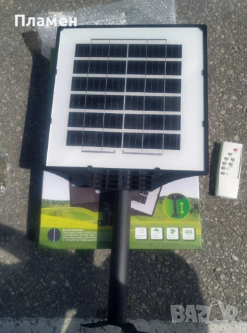 Соларен LED прожектор 200W – мощна светлина, дистанционно и сензор, снимка 7 - Соларни лампи - 54598000