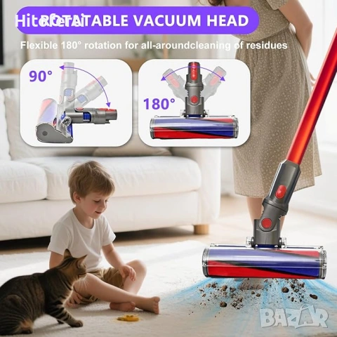 Резервна глава за прахосмукачка V8 за безжични прахосмукачки Dyson V7, V8, V10, V11, V15, SV10, снимка 3 - Прахосмукачки - 54543264