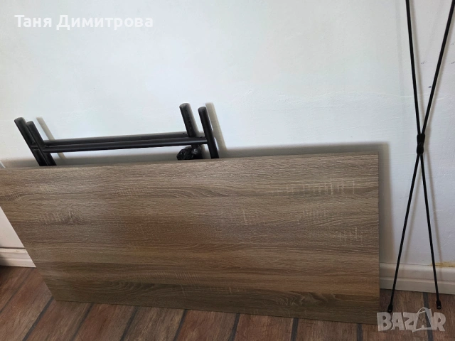 Бюро с черни метални крака, снимка 2 - Бюра - 54255677