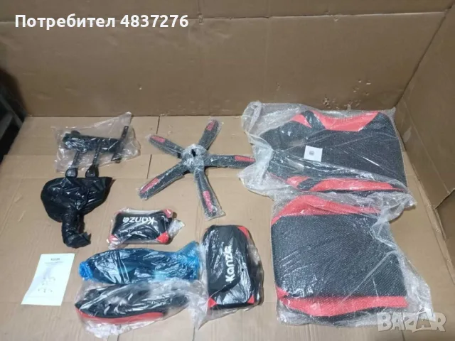 Удобен геймърски стол с поставка за крака и масажна лумбална възглавница, снимка 8 - Геймърски - 55445238