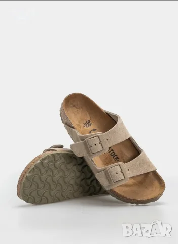 Чехли Birkenstock Arizona Suede Leather Narrow кафяв (faded khaki)