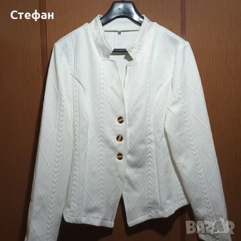 Нова бяла дамска жилетка за сезони пролет- есен, снимка 3 - Рокли - 54044914