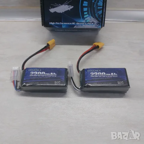 Комплект 2 бр. Нови Li-Po Батерии URGENEX 3S 11.1V 2200mAh 50C (XT60) за RC модели, снимка 2 - Друга електроника - 55656841