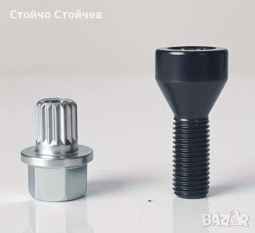 Комплект Секретни Болтове за Джанти M12 x 1.5 (5 части) за BMW Серии 1, 3, 5, 6, снимка 4 - Части - 54852905