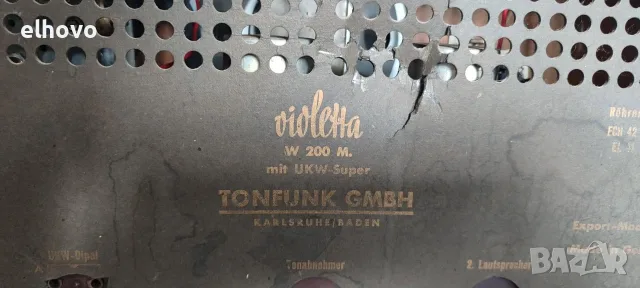 Старо лампово радио TONFUNK Violetta W200M, снимка 3 - Антикварни и старинни предмети - 55586638